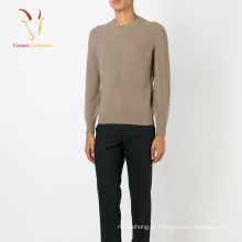 Mens Crewneck Anti-Rugas Cashmere Sweater Para Masculino